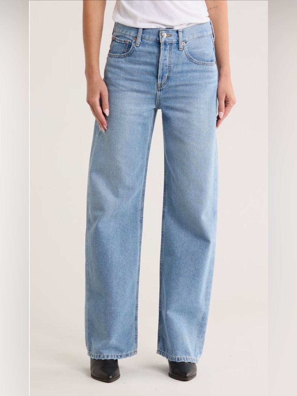 Etica High-Waist Wide-Leg Blue Women’s Jeans NWT  35” inseam